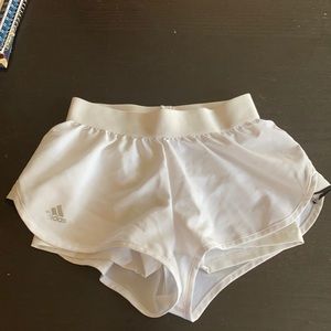 White adidas athletic shorts, size XS